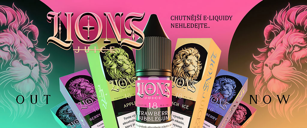 E-liquidy Lions Juice, banner.