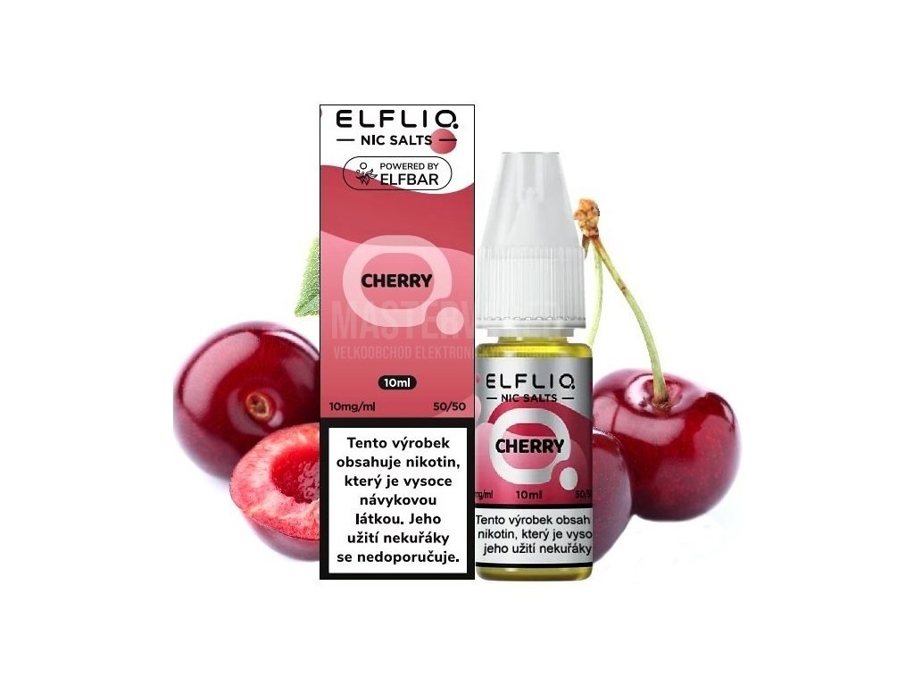 Elf Bar Elfliq - Salt e-liquid - Cherry - 10ml - 10mg, produktový obrázek.