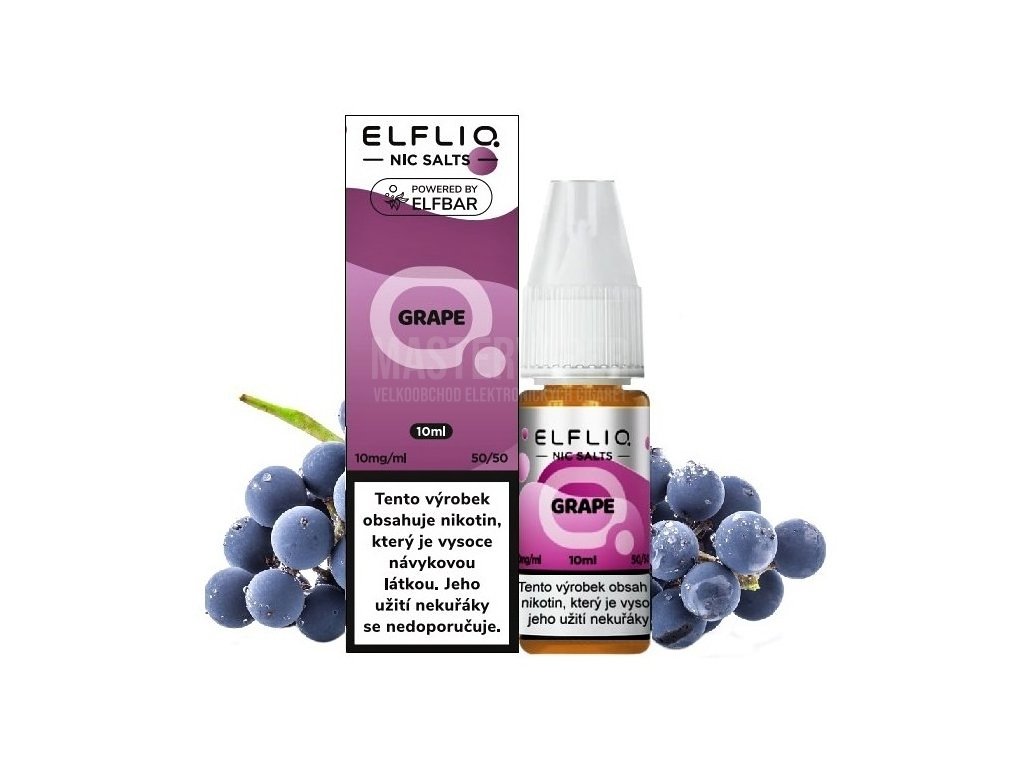 Elf Bar Elfliq - Salt e-liquid - Grape - 10ml - 10mg, produktový obrázek.