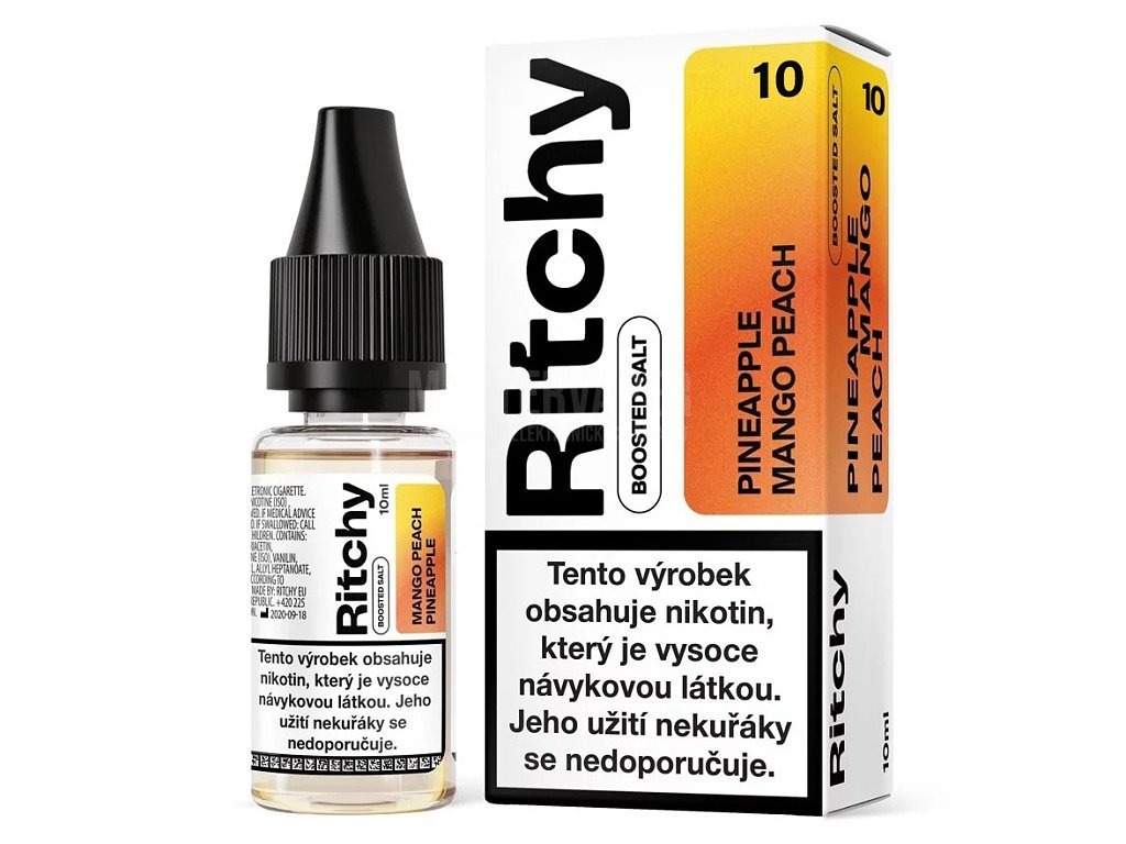 Ritchy - Salt e-liquid - Pineapple Mango Peach - 10ml - 10mg, produktový obrázek.