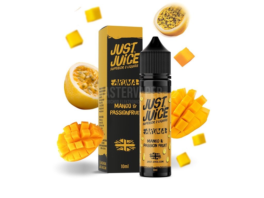 Just Juice - Shake & Vape - Mango & Passion Fruit - 10ml, produktový obrázek.
