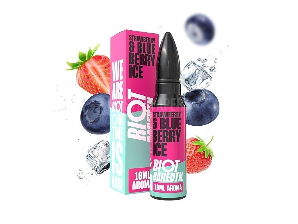 Riot BAR EDTN - S&V - Strawberry & Blueberry ICE - 10ml, produktový obrázek.