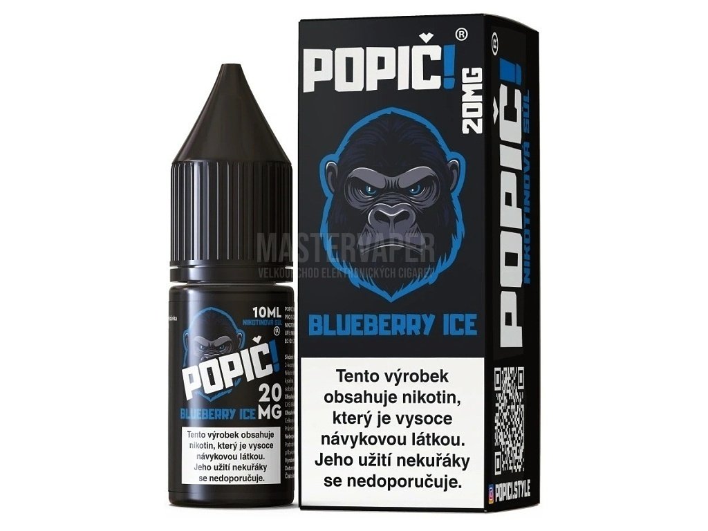 Popič! - Salt e-liquid - Blueberry Ice - 10ml - 20mg, produktový obrázek.
