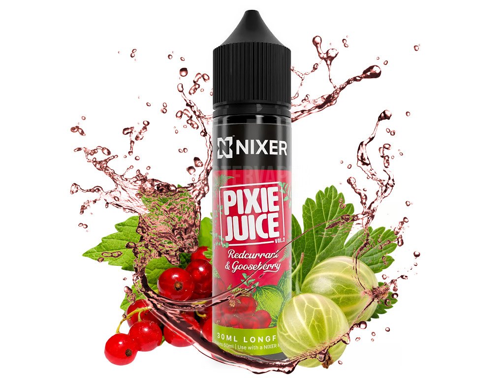 Nixer PIXIE Juice - S&V - Redcurrant & Gooseberry - 10ml, produktový obrázek.