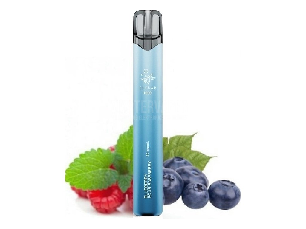 Elf Bar 1000 - Blueberry Sour Raspberry - 20mg, produktový obrázek.