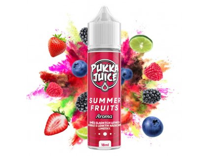 Pukka Juice - Shake & Vape - Summer Fruits (Bobulovitá směs s limetkou) - 18ml, produktový obrázek.