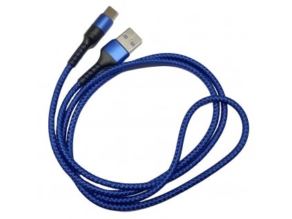 rychlonabijeci kabel usb c 5a modry blue opleteny