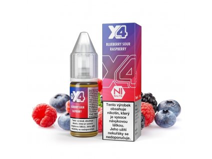X4 Bar Juice Salt - E-liquid - Blue Sour Raspberry (Borůvka s malinou) - 10mg, produktový obrázek.