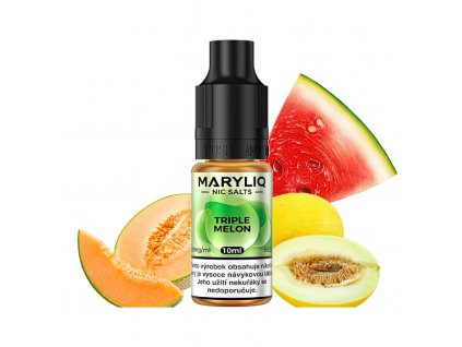 Maryliq - Salt e-liquid - Triple Melon - 10ml - 20mg, produktový obrázek.