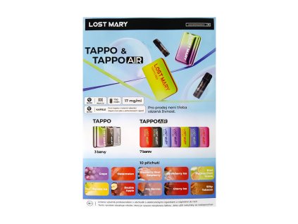 LostMary leták Tappo+AIR (A5), produktový obrázek.
