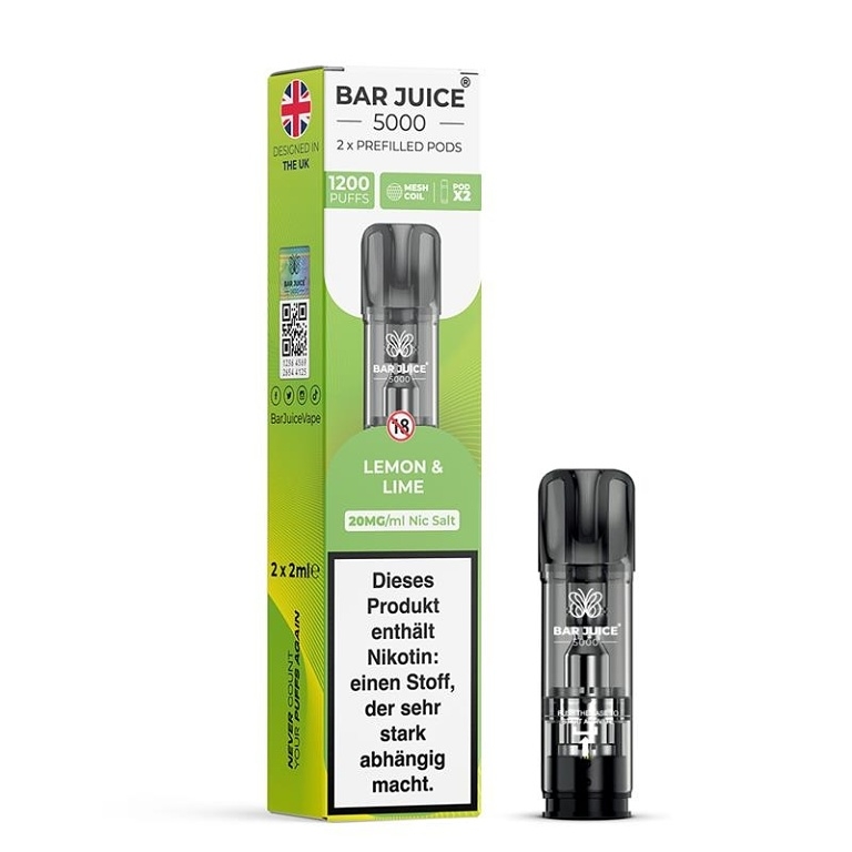 BAR Juice cartridge 2 Pack Lemon and Lime 20 mg