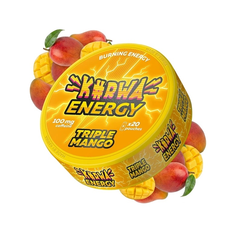 KURWA ENERGY TRIPLE MANGO kofeinové sáčky, 100 mg/sáček, 20 sáčků