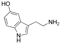 Serotonin - chemický vzorec