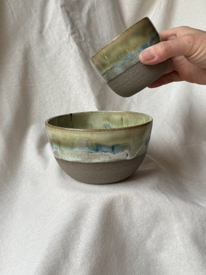 Set Miska Kalíšek Grey Khaki