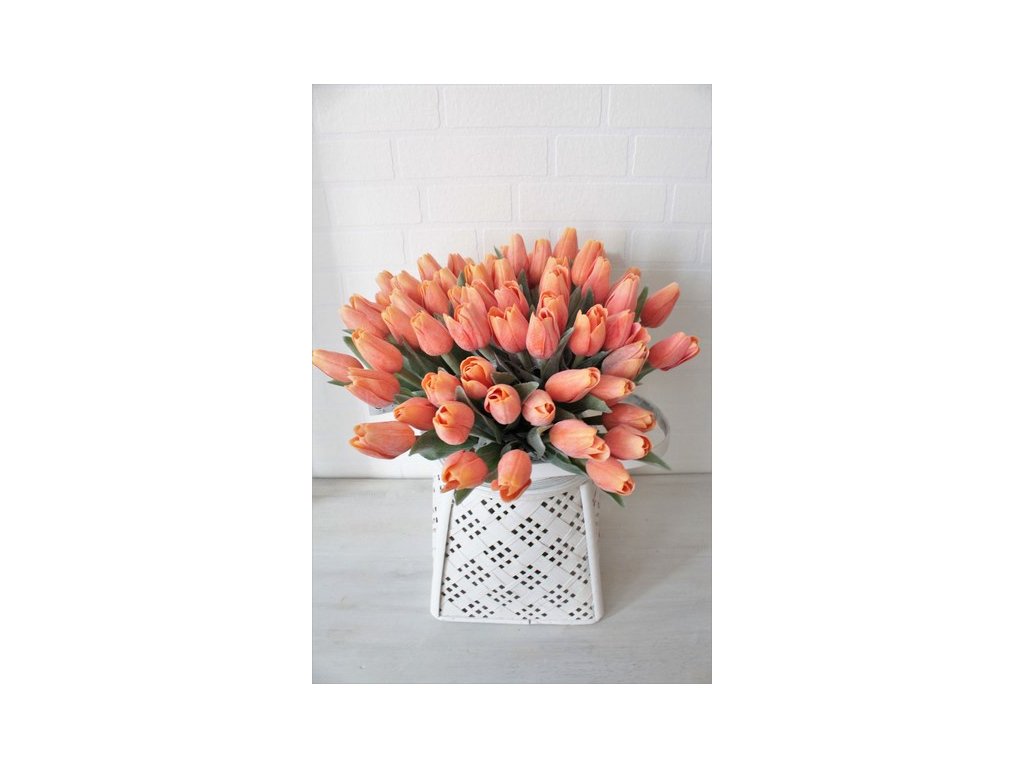 Umělá květina tulipán výška 39 cm oranžový