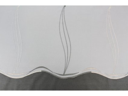 Voálová záclona s výšivkou výška 180 cm bílá/šedá