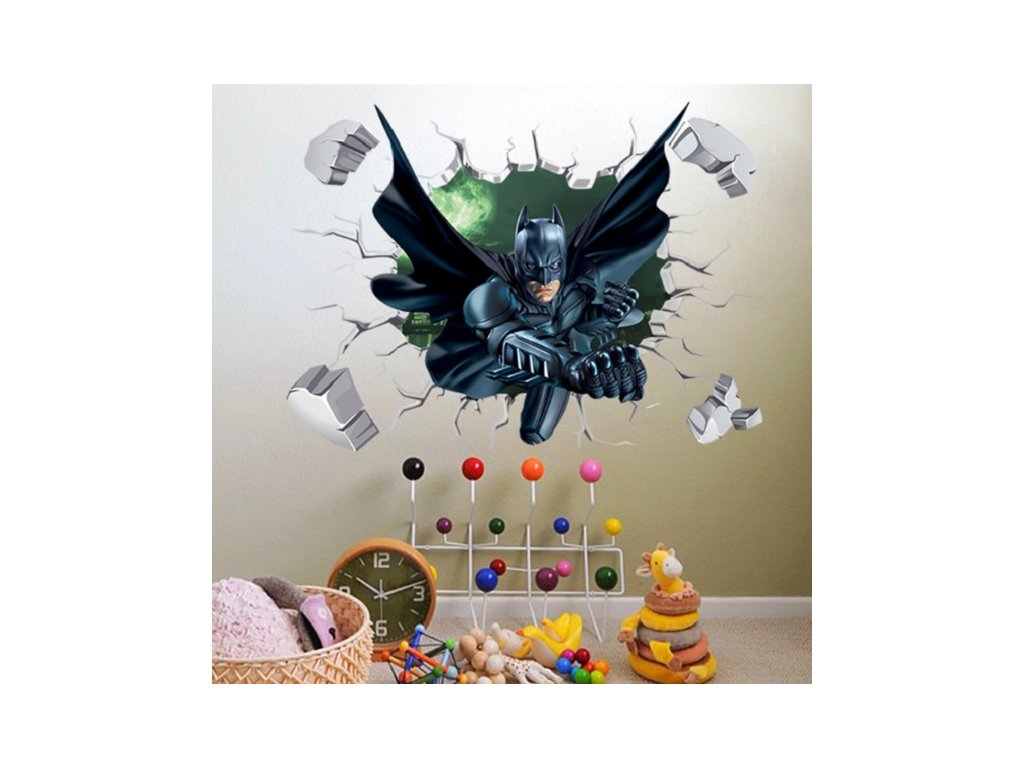 3D nálepka na zeď Batman 50x70 cm Zelená (Barva Zelená)