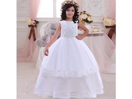 Dětské společenské šaty pro přijímání Isabele (Barva Bílá, Veľkosť 150 Veľkosť)