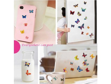 718 3d nalepka na zed barevne motyly