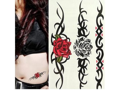 Dočasné tetování na tělo Roses Tattoo 10,5 x 6 cm (Poradie 10,5 x 6 cm)