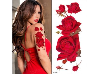 1375 docasne tetovani na telo rude ruze