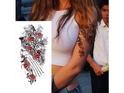 1306 docasne tetovani na telo ruze s citatem