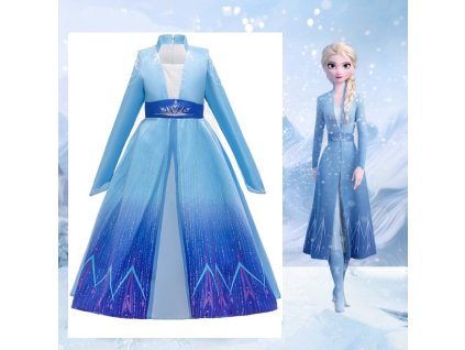 Karnevalový kostým Frozen 2 Královna Elsa - 2 druhy (Barva Modrá, Veľkosť 110 Veľkosť)