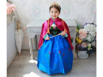 Karnevalový kostým Frozen princezna Anna (Barva Farebná, Veľkosť 100 Veľkosť)