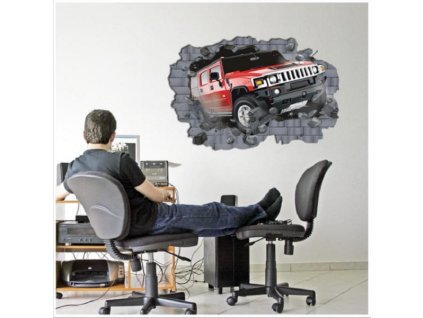 3D nálepka na zeď Auto Hummer (Barva 40 x 60 cm)