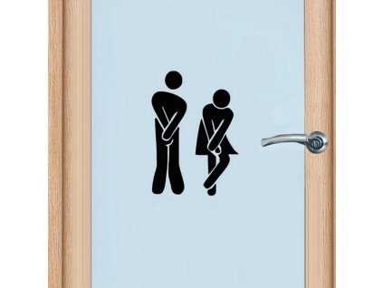 1021 nalepka na dvere wc cerna