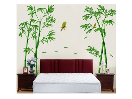 1195 3d nalepka na zed bambusovy les