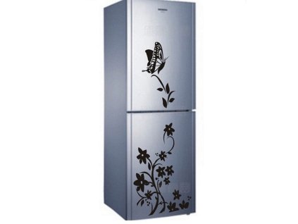 Nálepka na lednici Květy 3 barvy (Barva Černá)