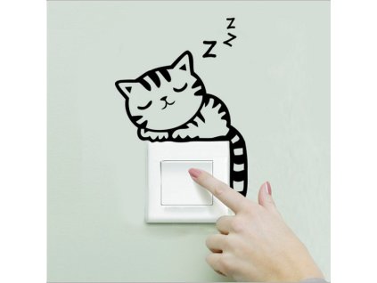 Nálepka na vypínač Spící kočka 2. (Barva 2.)