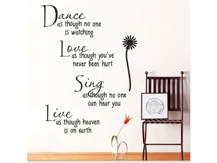 646 nalepka na zed dance love sing live