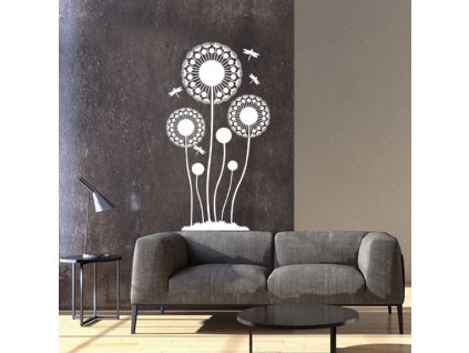 1249 nalepka na zed bile pampelisky