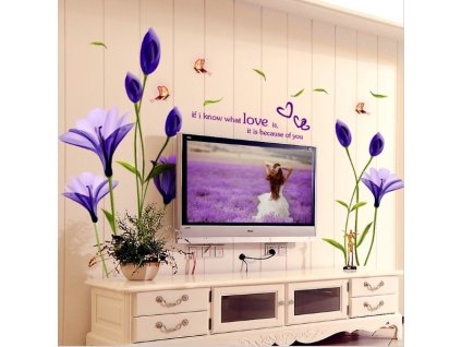 784 nalepka na zed fialove lilie