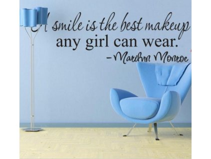 583 nalepka na zed usmev je nejlepsi makeup ktery muze divku nosit