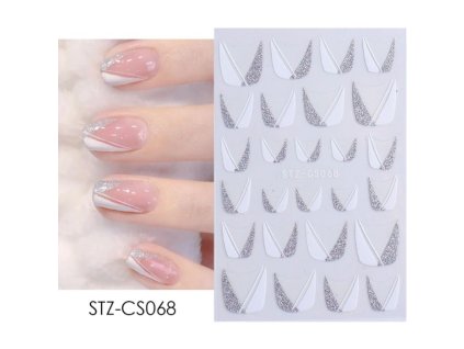 388 nalepky na nehty silver