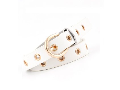 Opasek s kovovými dírkami (Barva Černá, Veľkosť UNI Veľkosť)