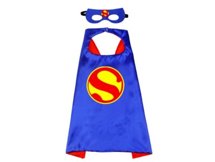 Plášť+Maska Superman Modrá II. UNI Velikost (Barva Modrá II., Veľkosť UNI Veľkosť)