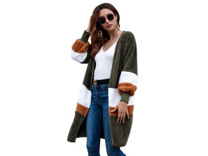 Podzimní cardigan Tracy Zelená S/M Velikost (Barva Zelená, Veľkosť S/M Veľkosť)