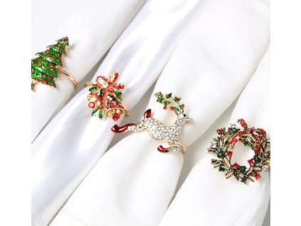 Spona na ubrousky Veselé Vánoce (Poradie 5  ks)
