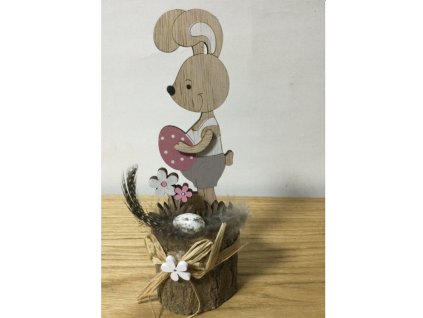 Velikonoční dekorace Zajíci na pníku 18cm 3 (Poradie 3)