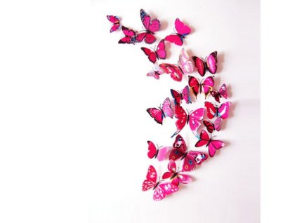 3D dekorace Motýli růžové nebo modré (Barva Ružová)