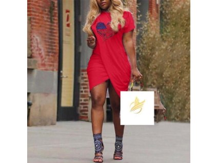 Červené šaty Vanda červená S Velikost (Barva Červená, Veľkosť S Veľkosť)