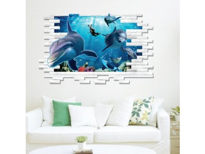 607 3d nalepka podmorsky zivot ve zdi ii 60 cm x 90 cm