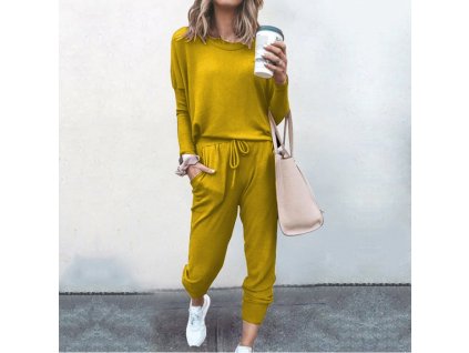 Dámská tepláková souprava Charlotte (Barva Horčicová, Veľkosť S Veľkosť)