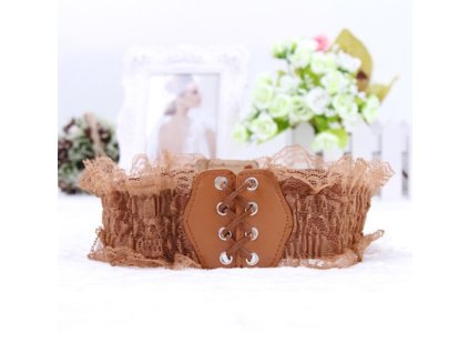 Dámský elastický krajkový pásek 3 barvy (Barva Bílá, Veľkosť UNI Veľkosť)