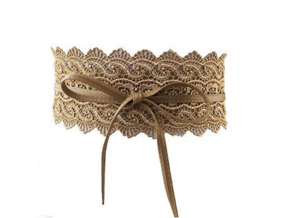 Dámský krajkový pásek 6 barev (Barva Černá, Veľkosť UNI Veľkosť)