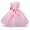 Dětské růžové společenské šaty s mašlí (Barva Ružová, Veľkosť 100 Veľkosť)